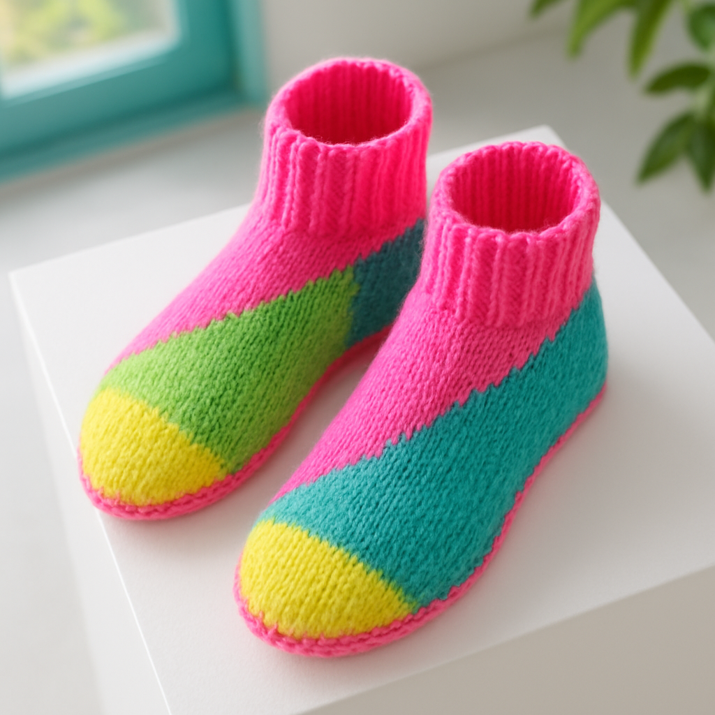 Fairycore Asymmetrical Neon Slippers - Free Pattern