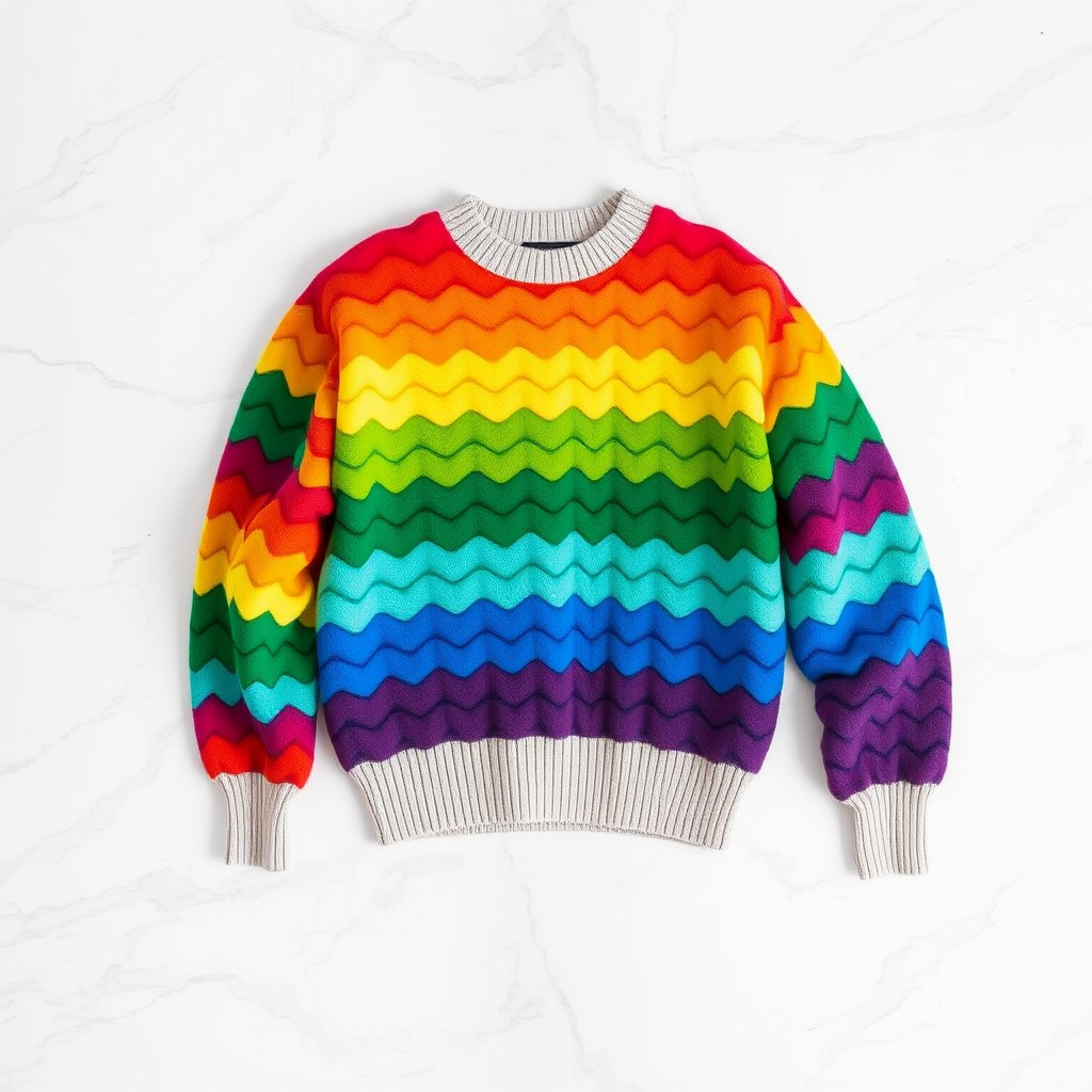 The Retro Rainbow Ripple Sweater Free Pattern