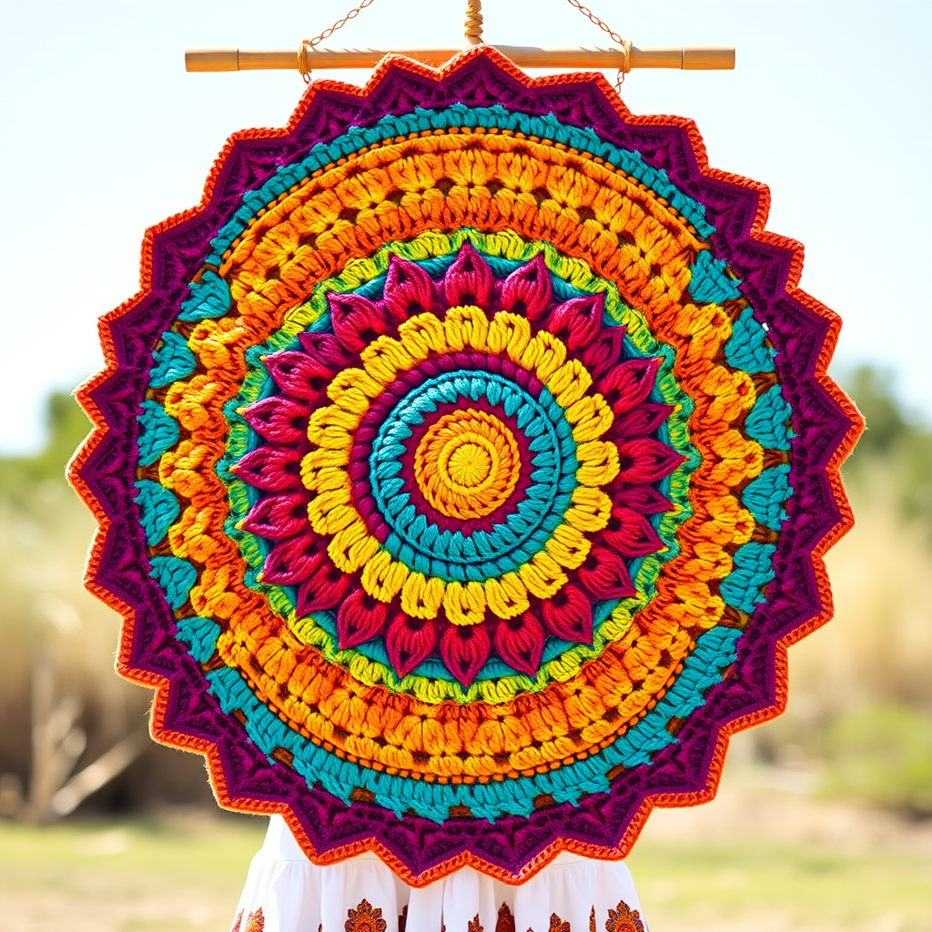 The Sunburst Mandala Wall Hanging Free Pattern