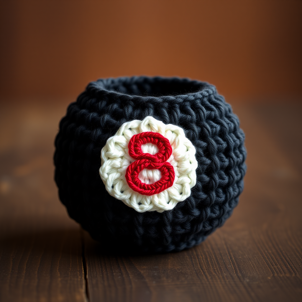 The Lucky 8-Ball Cozy: A Free Crochet Pattern for a Textured, Pool-Table Inspired Cup Holder