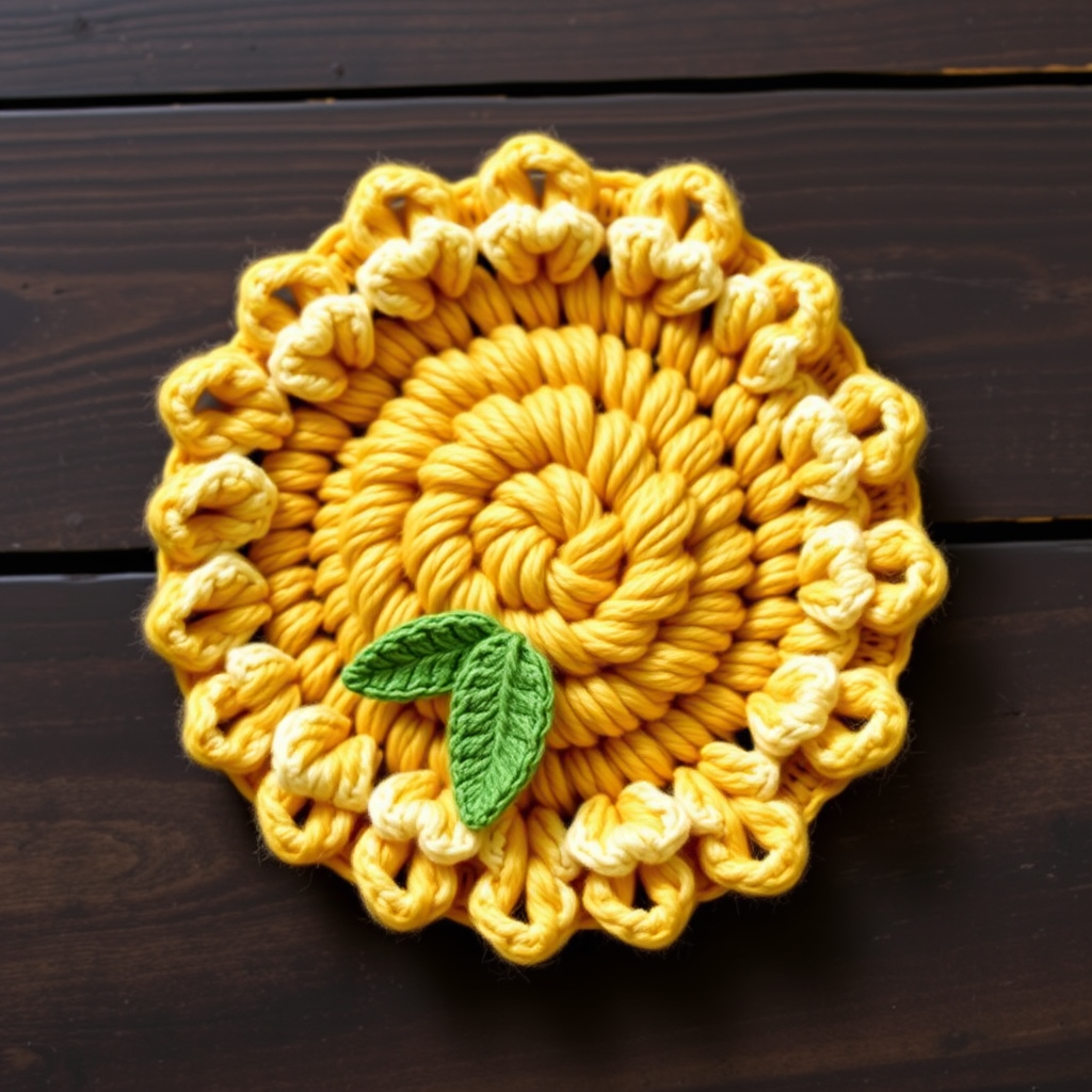 Sunburst Meadow Coasters Free Pattern