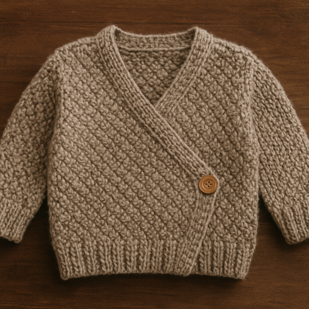 Crochet Soft Textured Baby Wrap Sweater Free Pattern