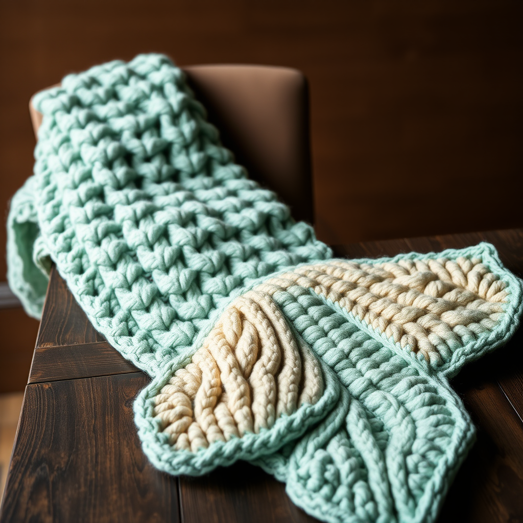 The Seafoam Swirl Mermaid Tail Blanket: A Free Knitting Pattern for a Cozy, Textured Throw