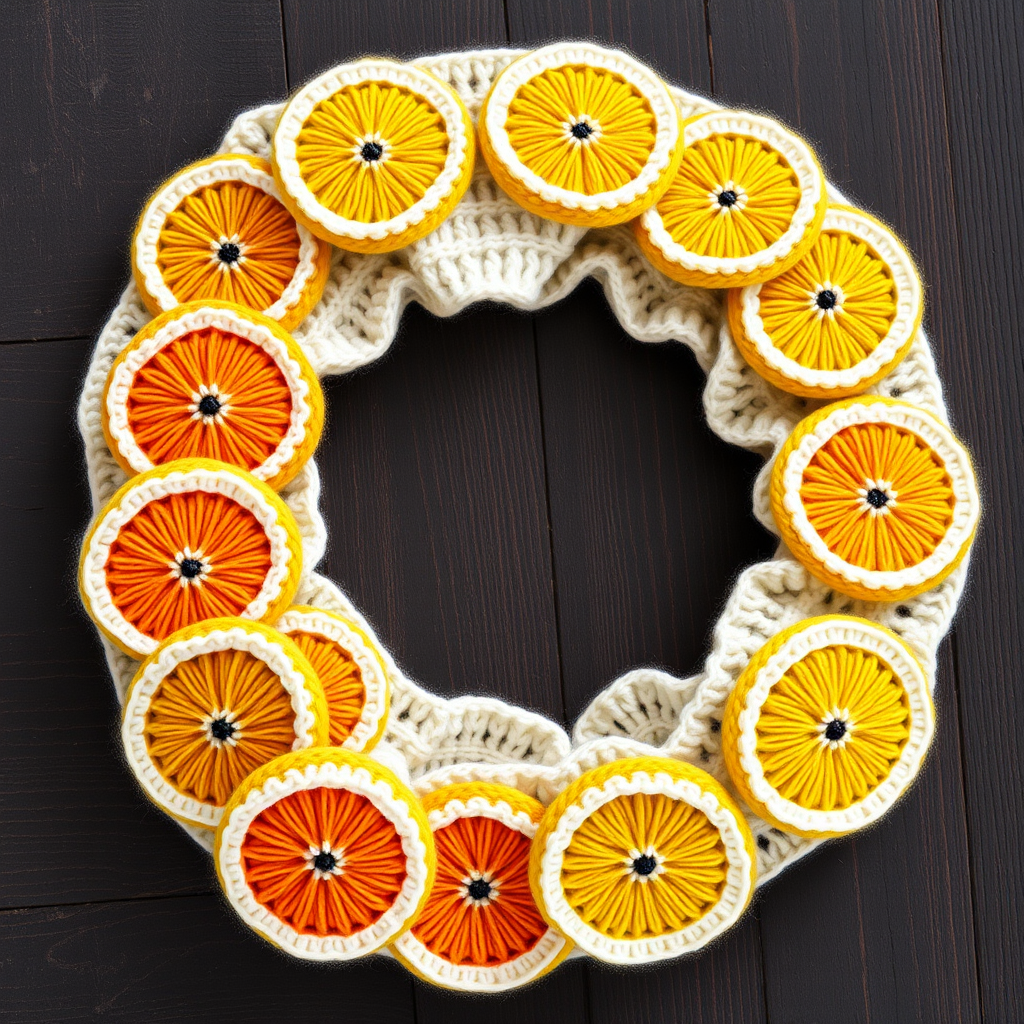 Sun-Kissed Citrus Slice Scarf Free Pattern – A Knitted Zesty Neck Wrap
