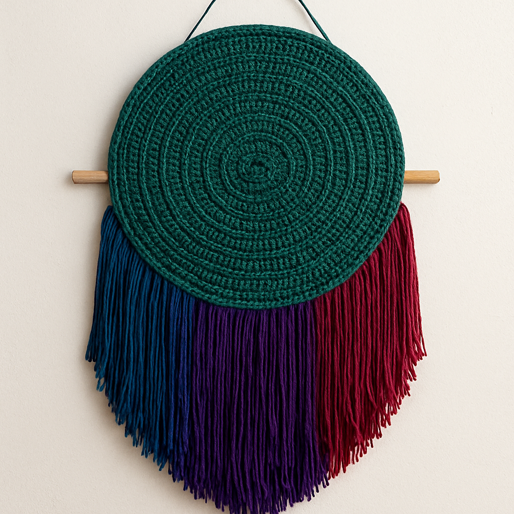 Boho Chic Jewel Tone Fringe Wall Hanging - Free Pattern