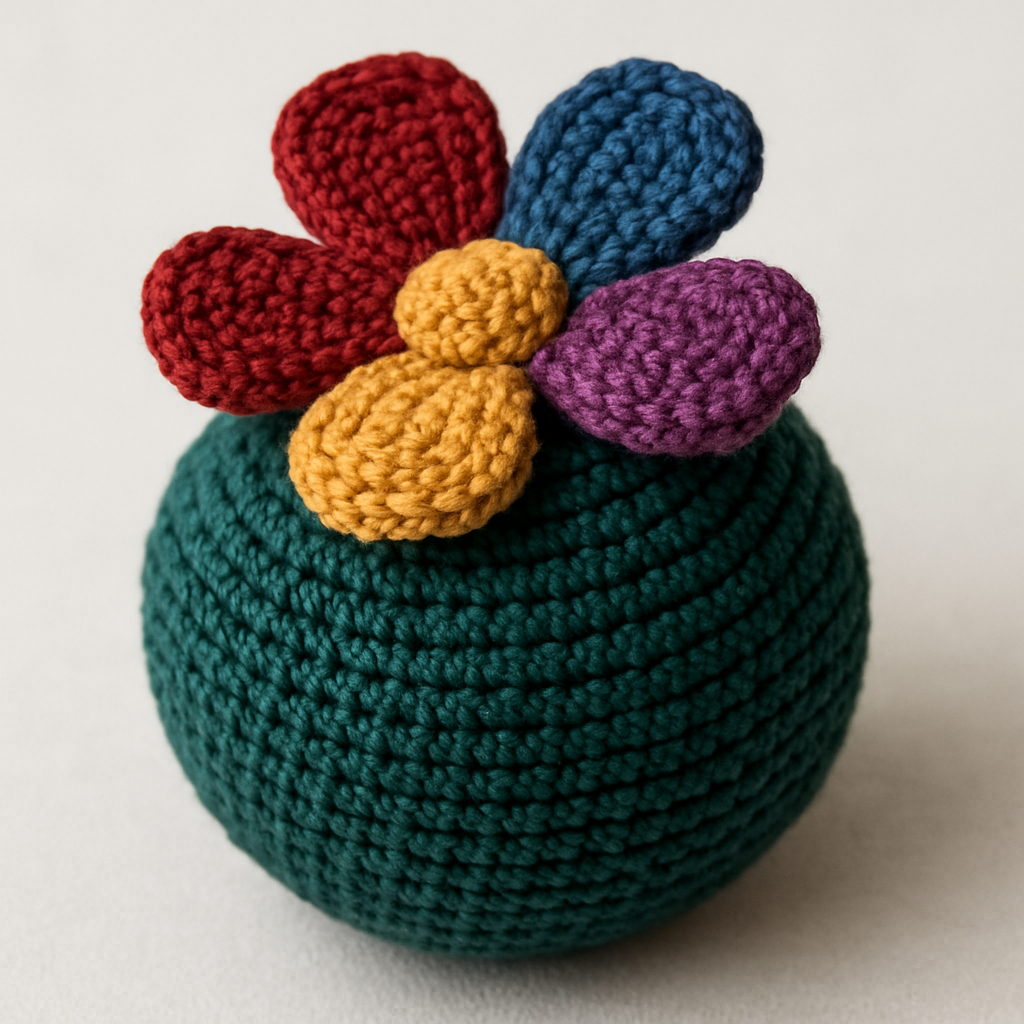 Avant-Garde Jewel-Toned Floral Amigurumi Toy - Free Pattern