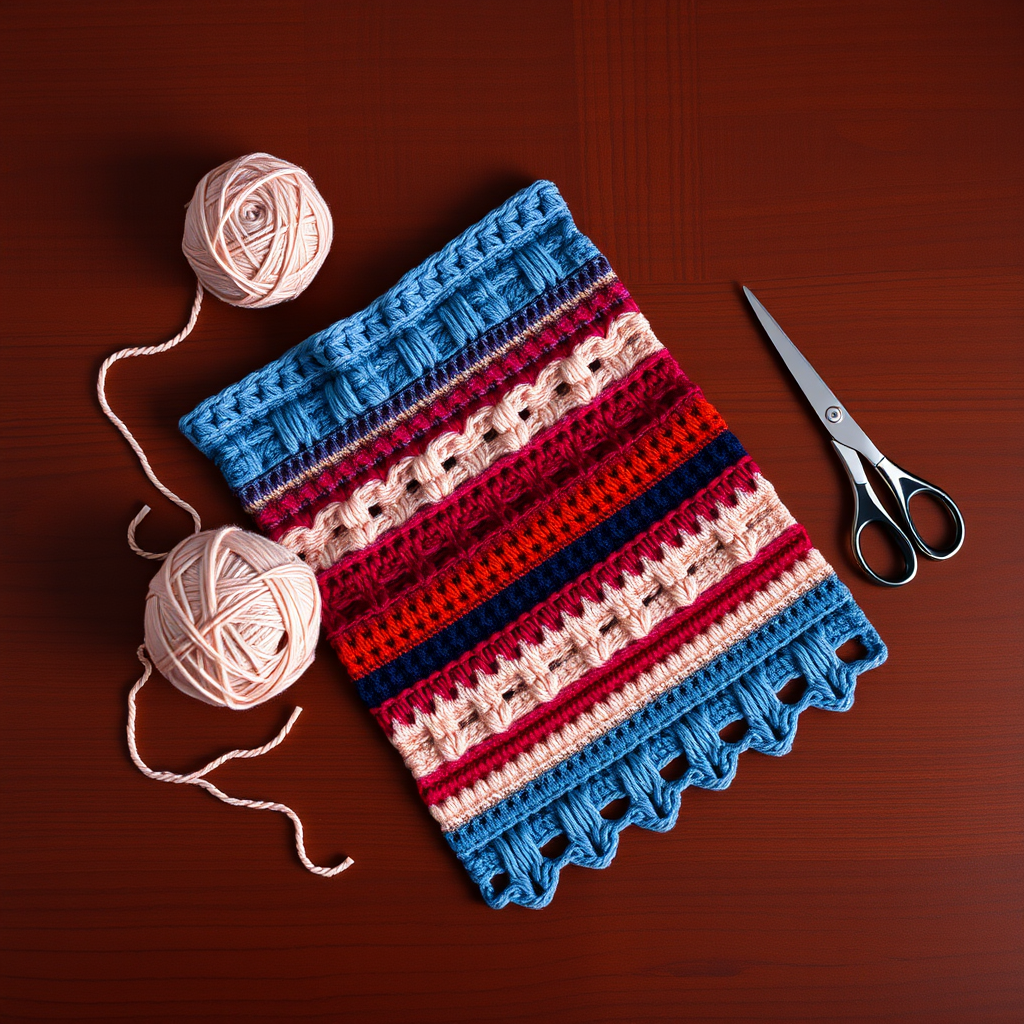 Crochet Colorful Striped Pouch Free Pattern