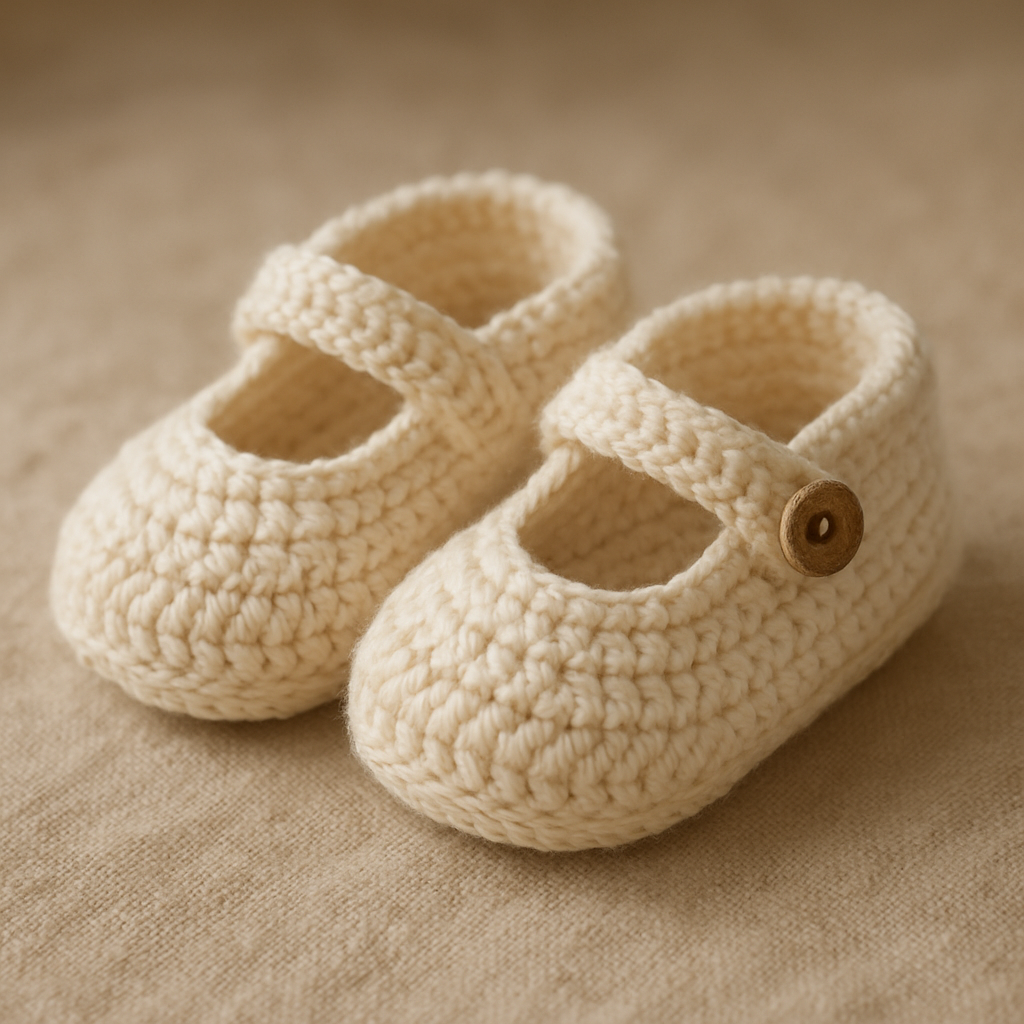 Crochet Cute Lacy Mary Jane Baby Booties Free Pattern