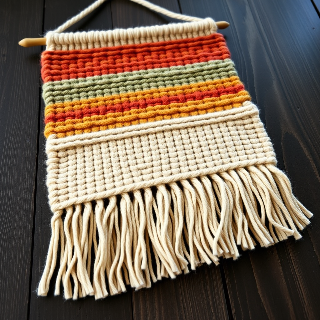 Desert Bloom Woven Wall Hanging Free Pattern – Knit a Boho Tapestry