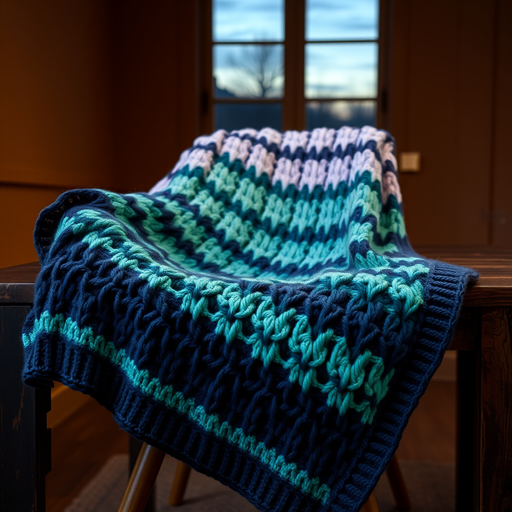 The Aurora Borealis Mosaic Throw: A Free Knitting Pattern for a Luminous, Color-Blocked Afghan