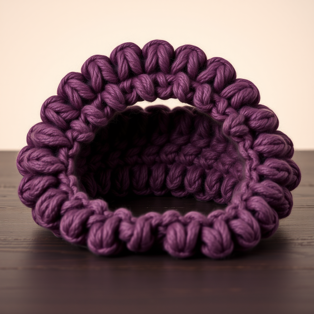Velvet Dusk Puff Stitch Headband Free Pattern – Crochet a Plush Twilight Wrap
