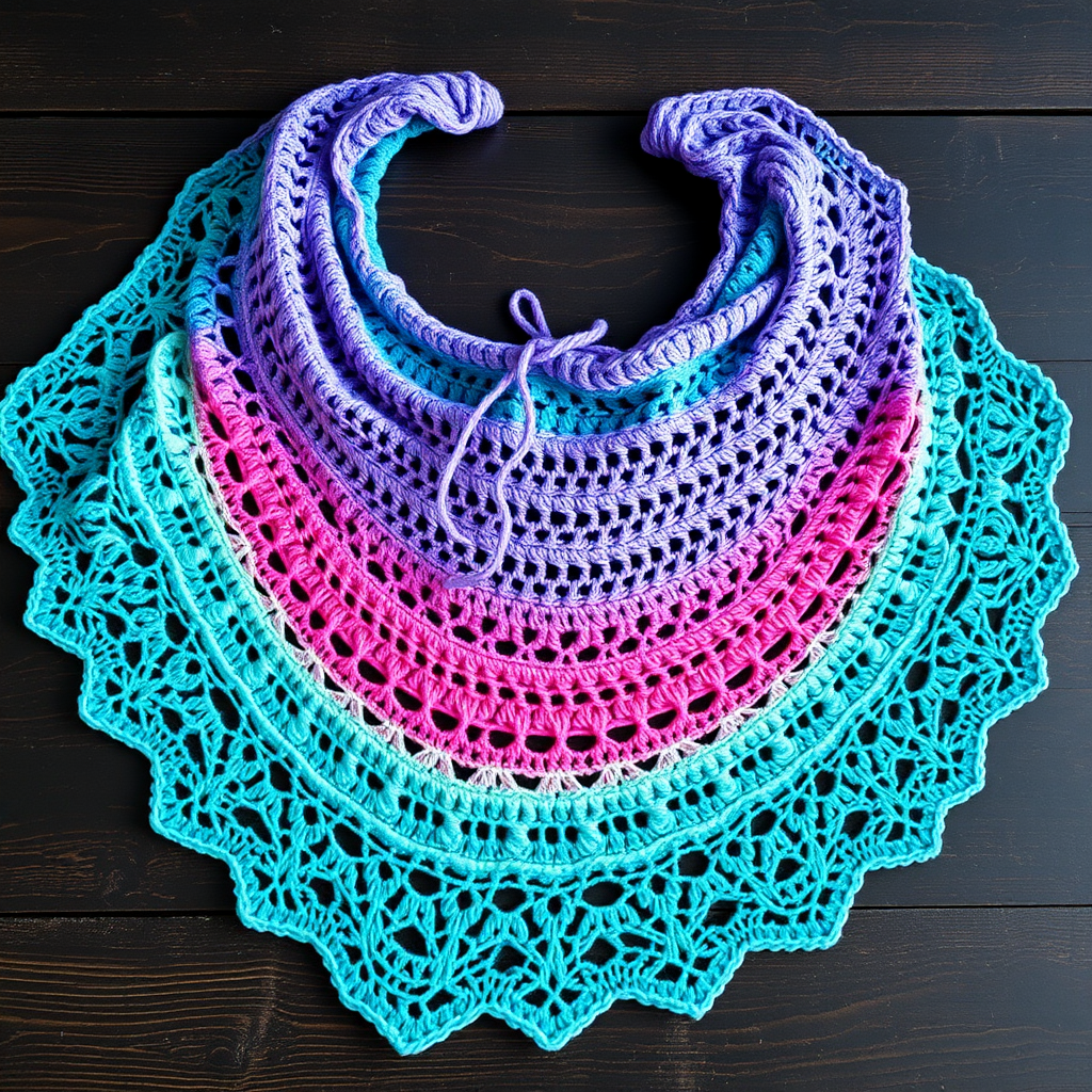 Aurora Mist Crescent Wrap Free Pattern