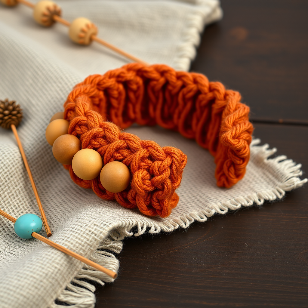 The Desert Bloom Knotted Cuff Free Pattern – A Boho Bead Bracelet Knit