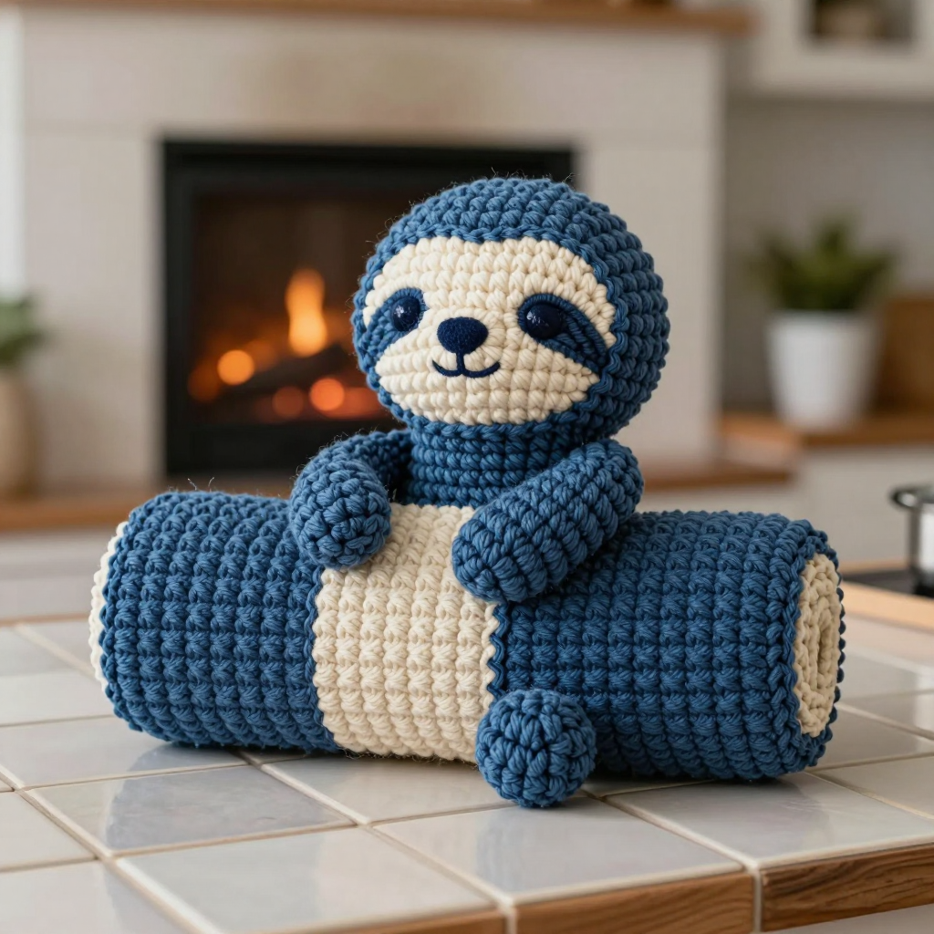 Slumbering Log Sloth Mini Free Pattern: No-Sew Crochet Amigurumi