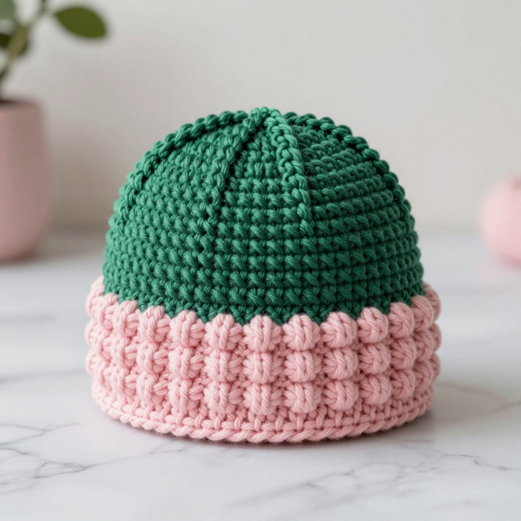 Seaside Cobblestone Bobble Cap Free Crochet Pattern