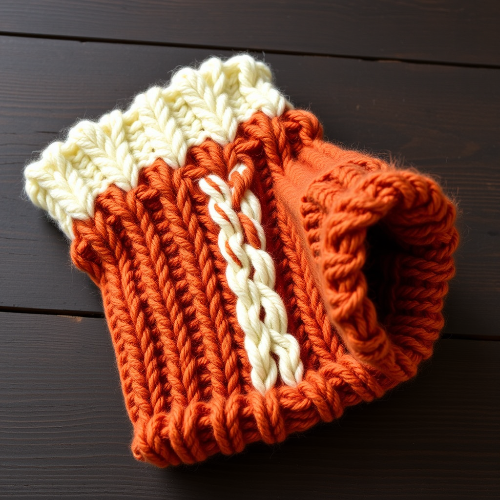The Emberglow Hearthside Boot Cuff Free Pattern – A Knitted Cable and Moss Stitch Boot Topper