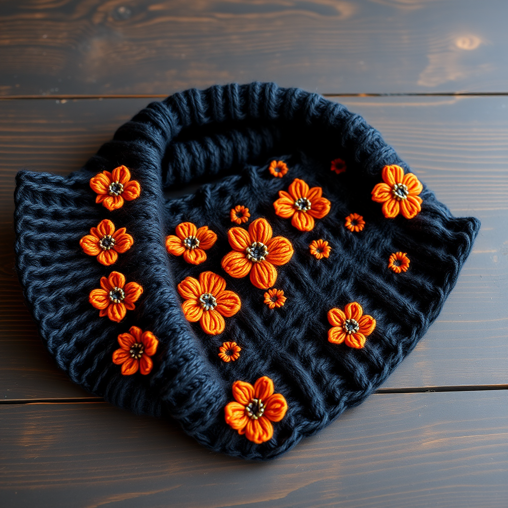 Cinder Bloom Scarf Free Pattern – Knit a Smoldering Floral Neck Wrap