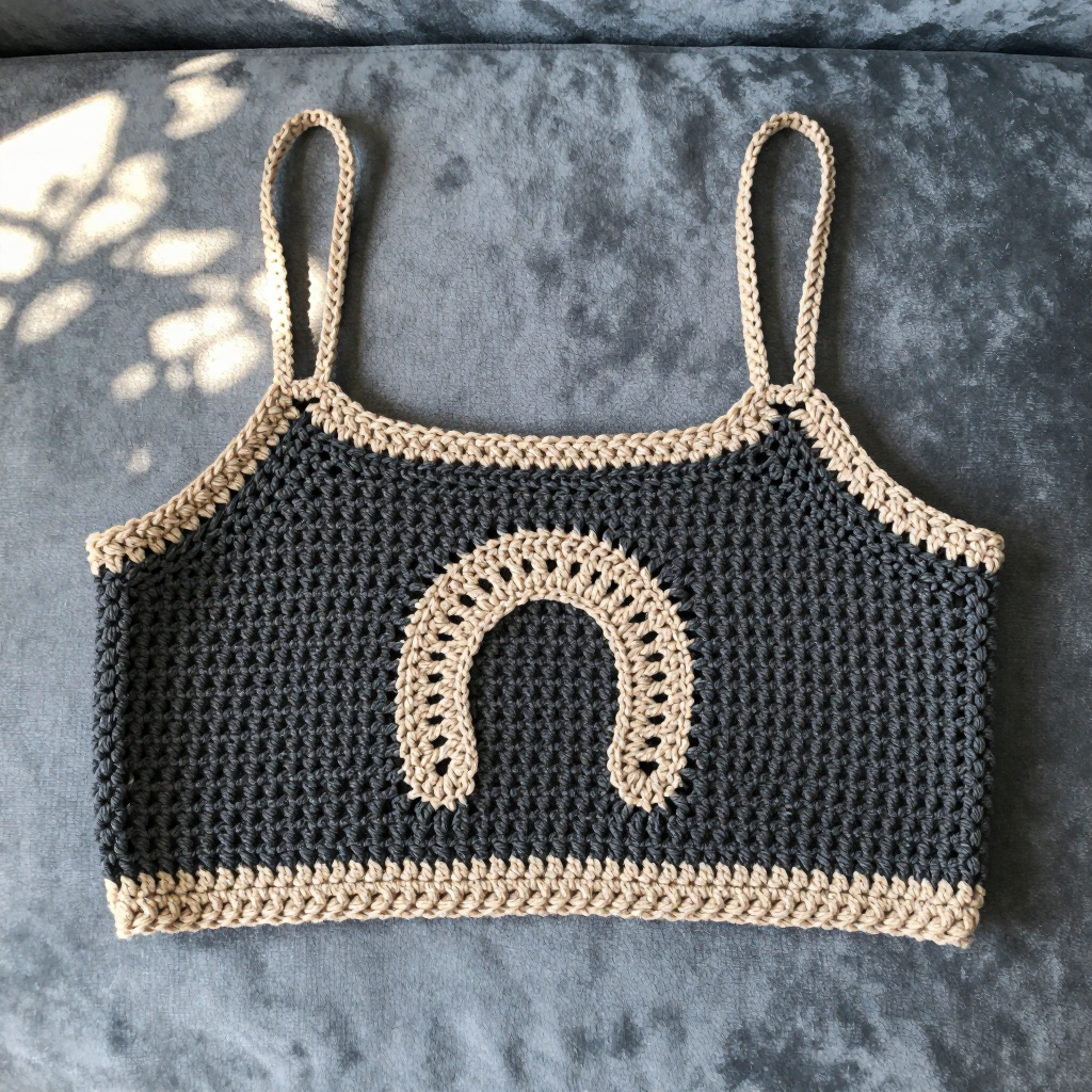 Prairie Horseshoe Filet Crochet Bralette Free Pattern