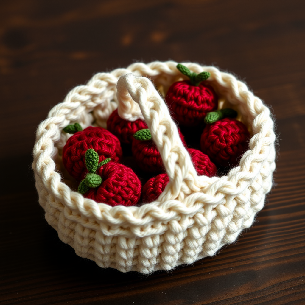 Whimsical Woolen Berry Basket Free Pattern