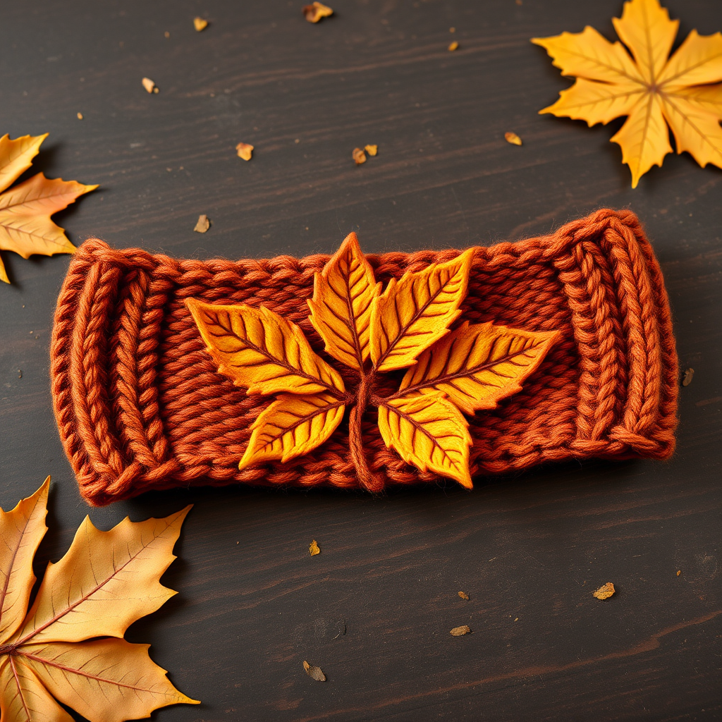 Whispering Aspen Leaf Ear Warmer Free Pattern – Knit a Forest Floor Crown