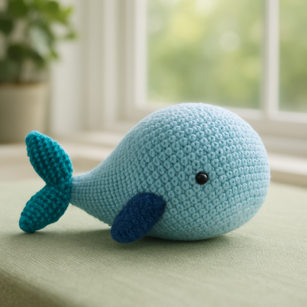 Asymmetrical Ocean Blues Amigurumi Whale - Free Pattern