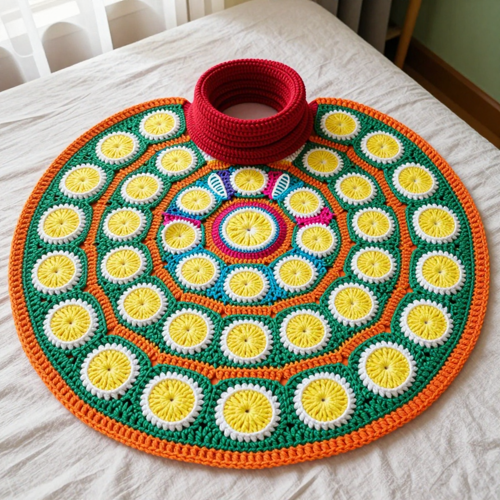 Orchard Wheel Crochet Capelet Free Pattern: Lemon-Slice Motifs with a Merino Roll Collar
