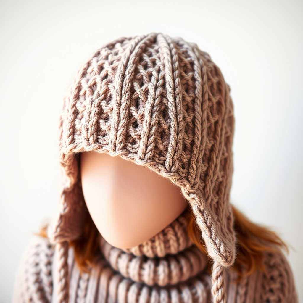 Chunky Ribbed Earflap Hat Knitting Pattern
