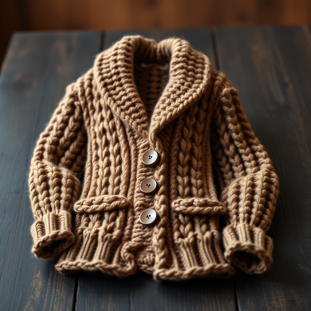 Rustic Heritage Buttoned Grandpa Coat Cardigan Free Pattern