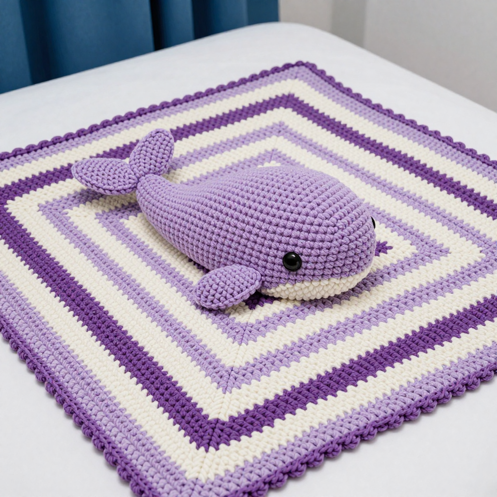 Lilac Ballet Whale Lovey Free Crochet Pattern