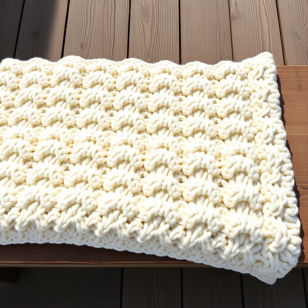 The Textured Waves Chunky Blanket Free Pattern