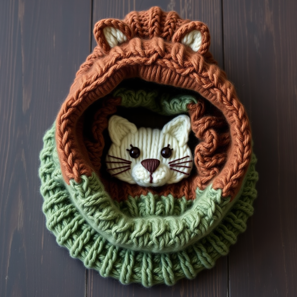 Whispering Woods Hooded Cat Cowl Free Knitting Pattern – Enchanted Forest Layers