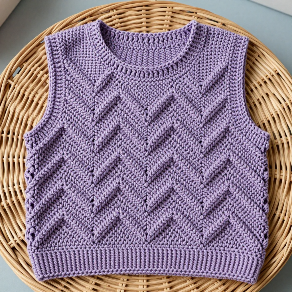 Lilac Sunburst Ripple Crochet Vest Free Pattern