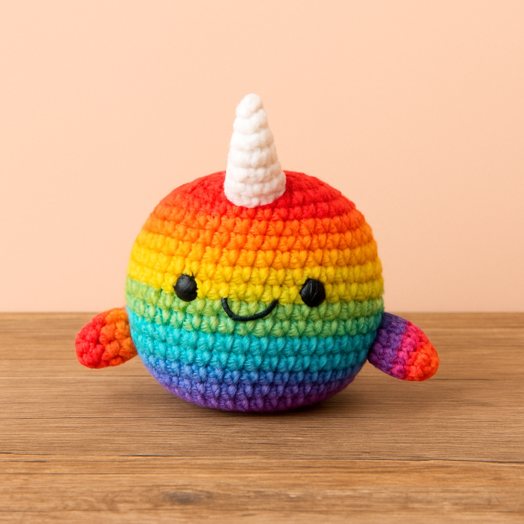 Whimsical Rainbow Narwhal Plushie Free Pattern