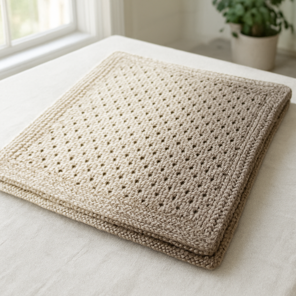 Rustic Farmhouse Baby Blanket with Lace Mesh - Free Pattern