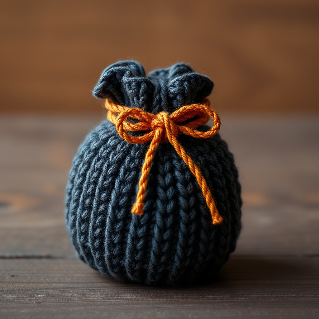 Yuletide Ember Coal Sack Gift Card Holder Free Knitting Pattern