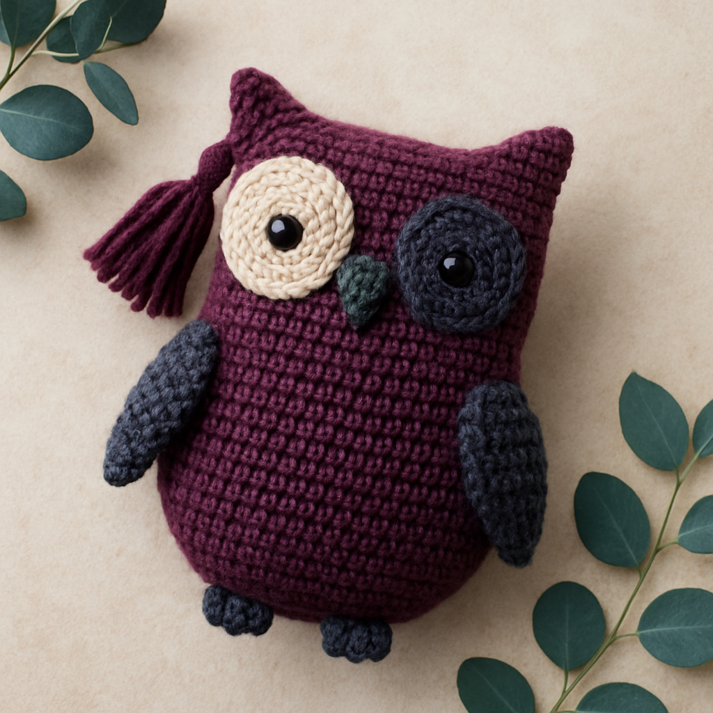 Moody Boho Chic Asymmetrical Amigurumi Owl - Free Pattern