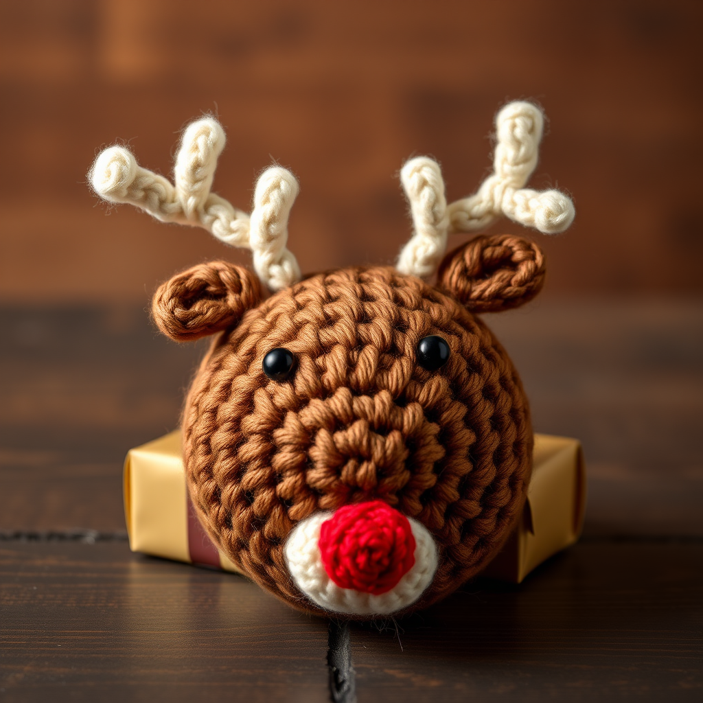 Nordic Reindeer Gift Topper Free Pattern