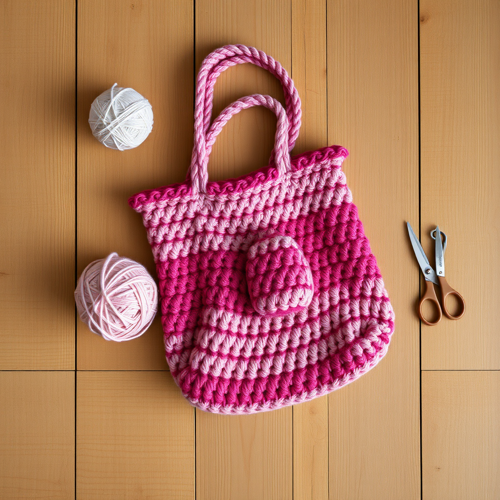 Crochet Striped Tote Bag Free Pattern