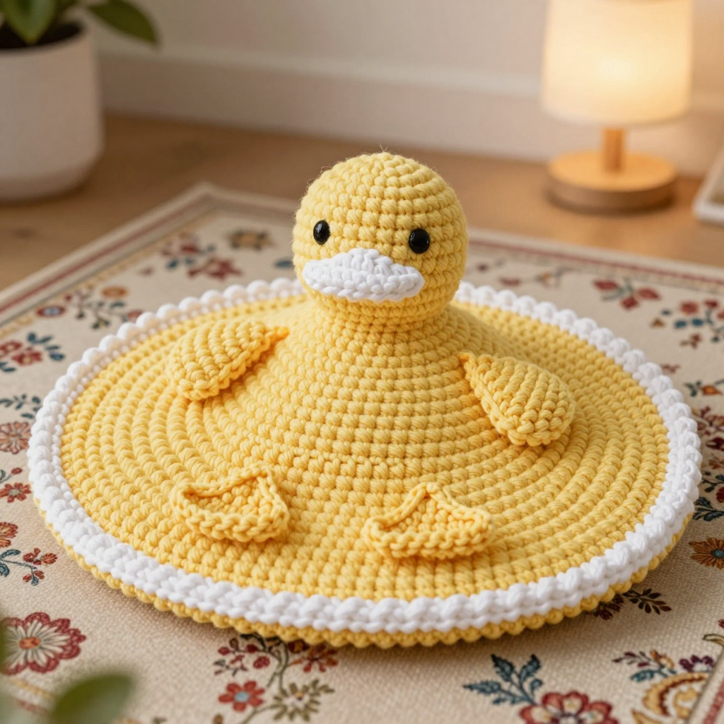 Free Pattern: Folk Duckling Pancake Lovie Crochet
