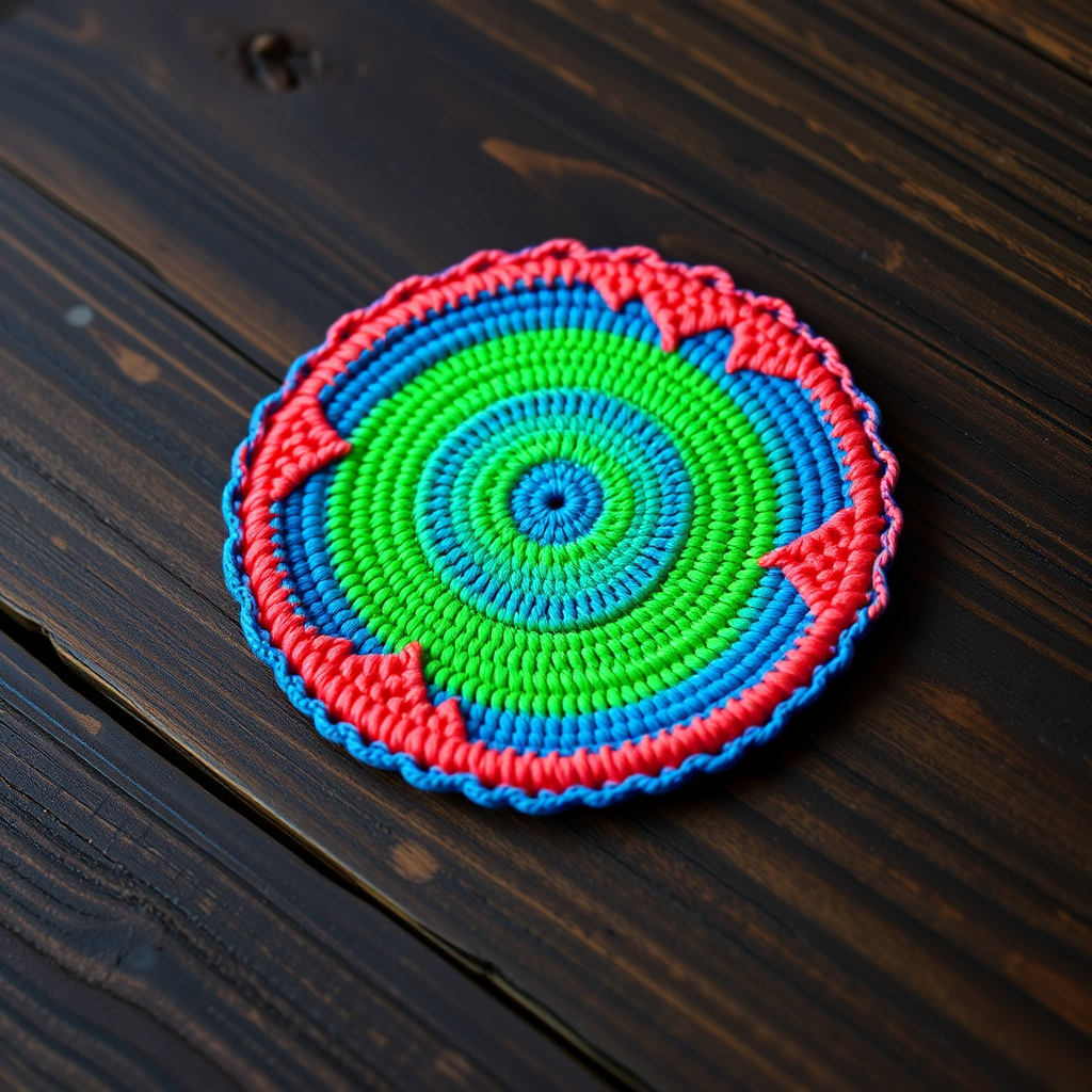 Free Pattern: The Bioluminescent Coral Reef Picot Petals Coaster
