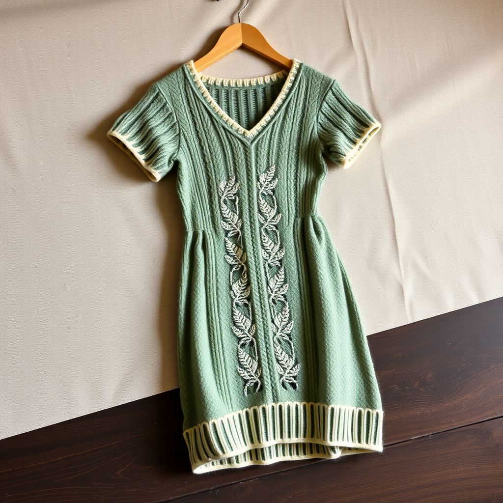 The Gilded Fern Midi Dress Free Pattern – A Knitted Botanical Lace Column Dress