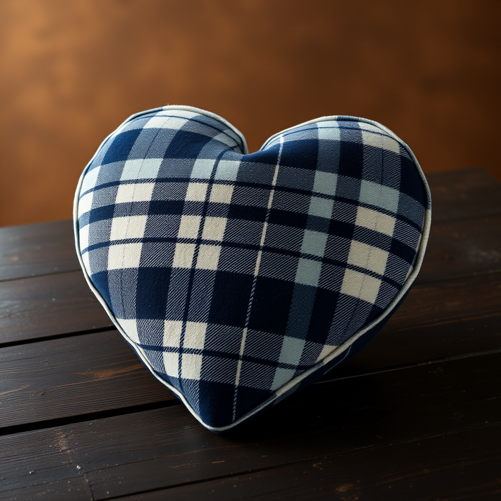 Free Pattern: Celestial Plaid Heart Pillow of the Cosmic Tapestry