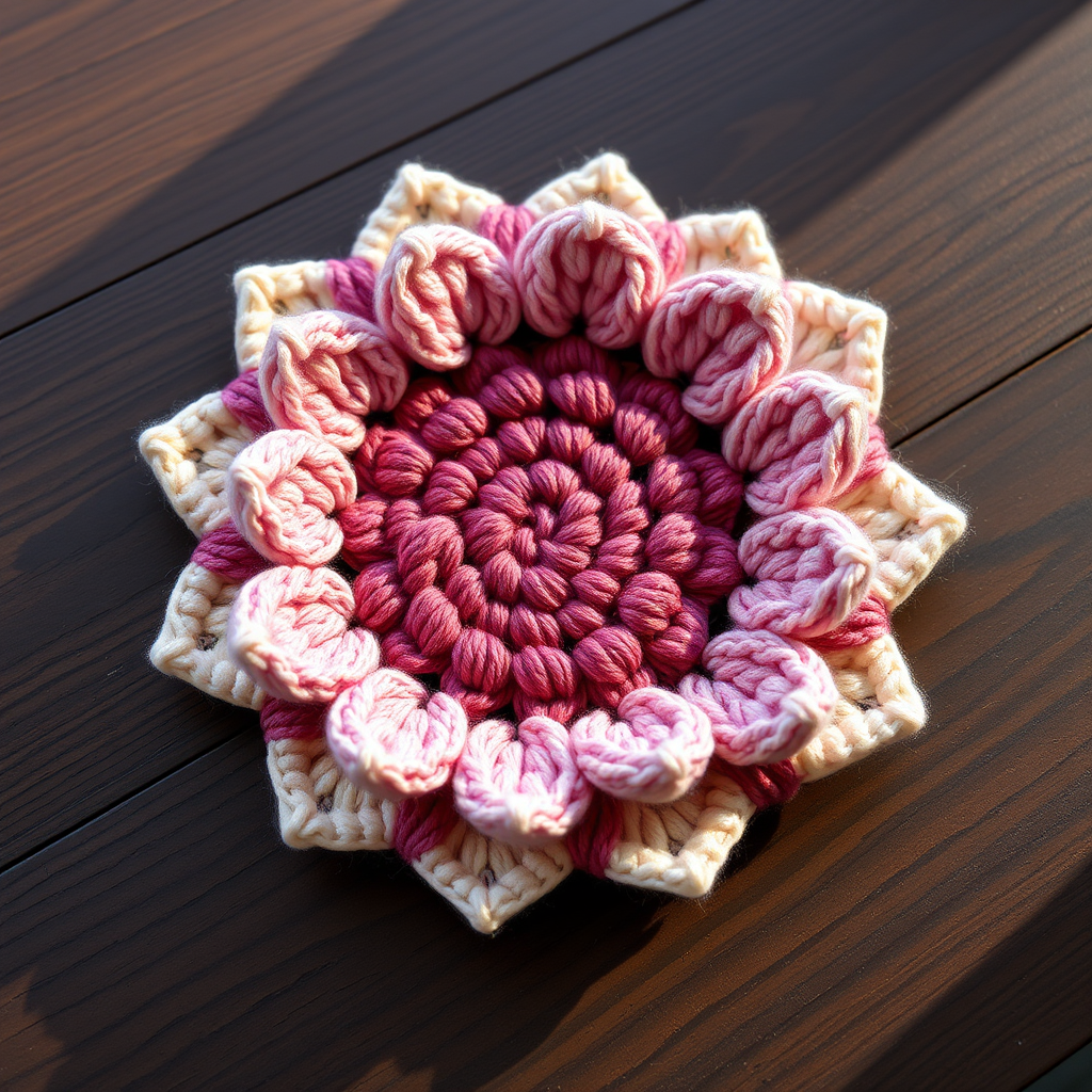 Luminous Lotus Blossom Coaster Set Free Pattern – Crocheted Water Lily Accents