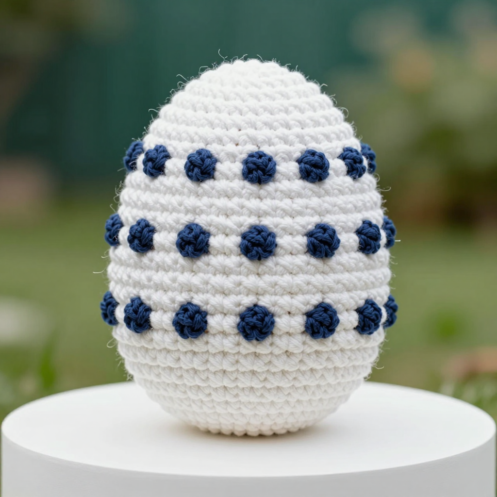 White Popcorn Rattle Egg Crochet Free Pattern for Small Dogs