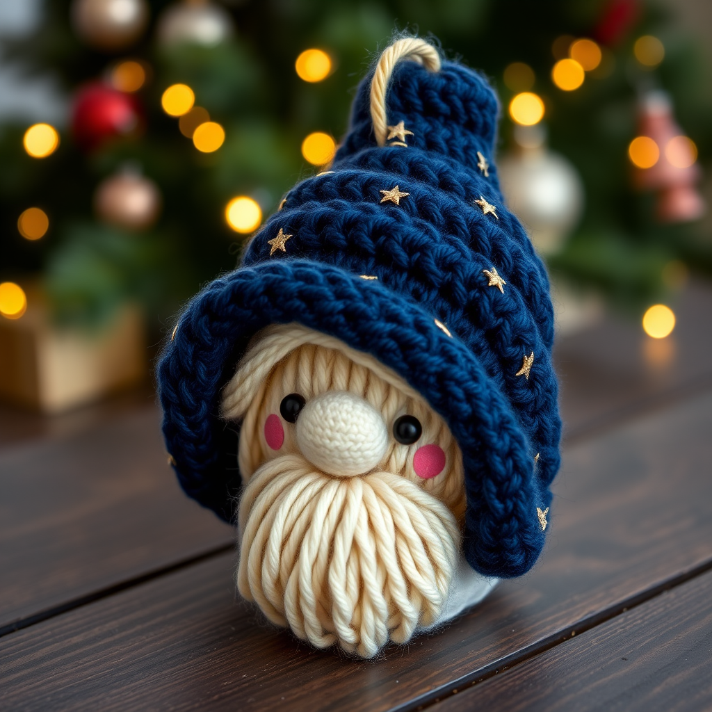 Starlight Bloom Gnome Ornament Free Pattern – Knit a Celestial Holiday Charm