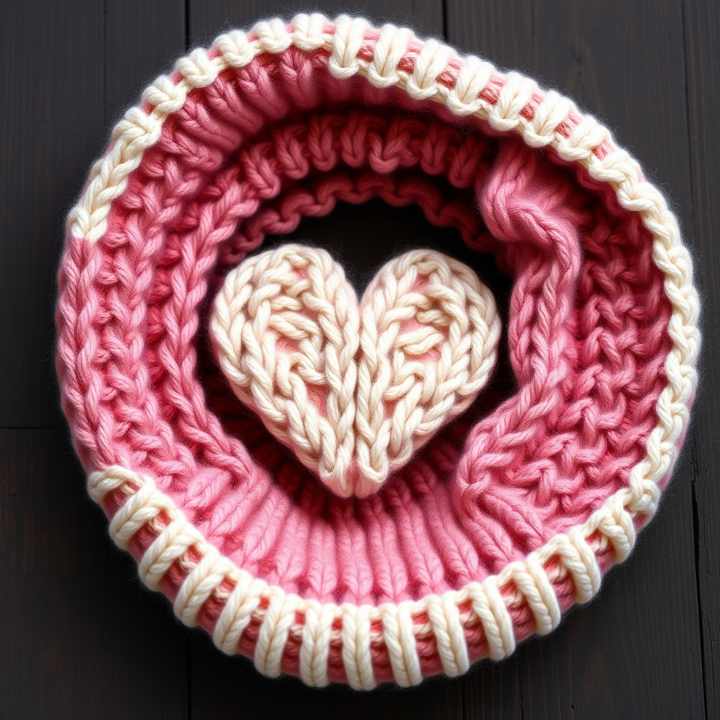 Heartfelt Hues Valentine Cowl Free Pattern – Chunky Knit Infinity Scarf