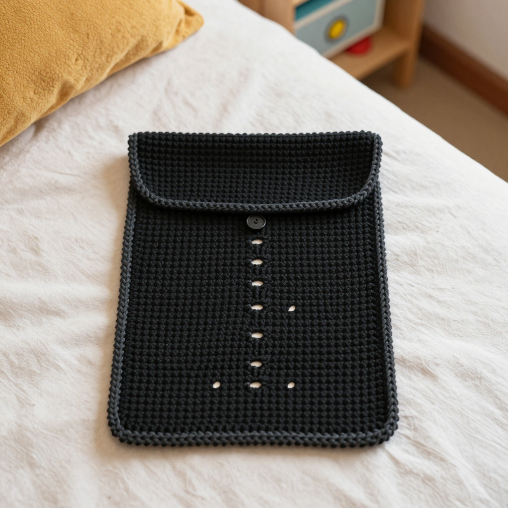 Noir Eyelet Tablet Sleeve Free Crochet Pattern