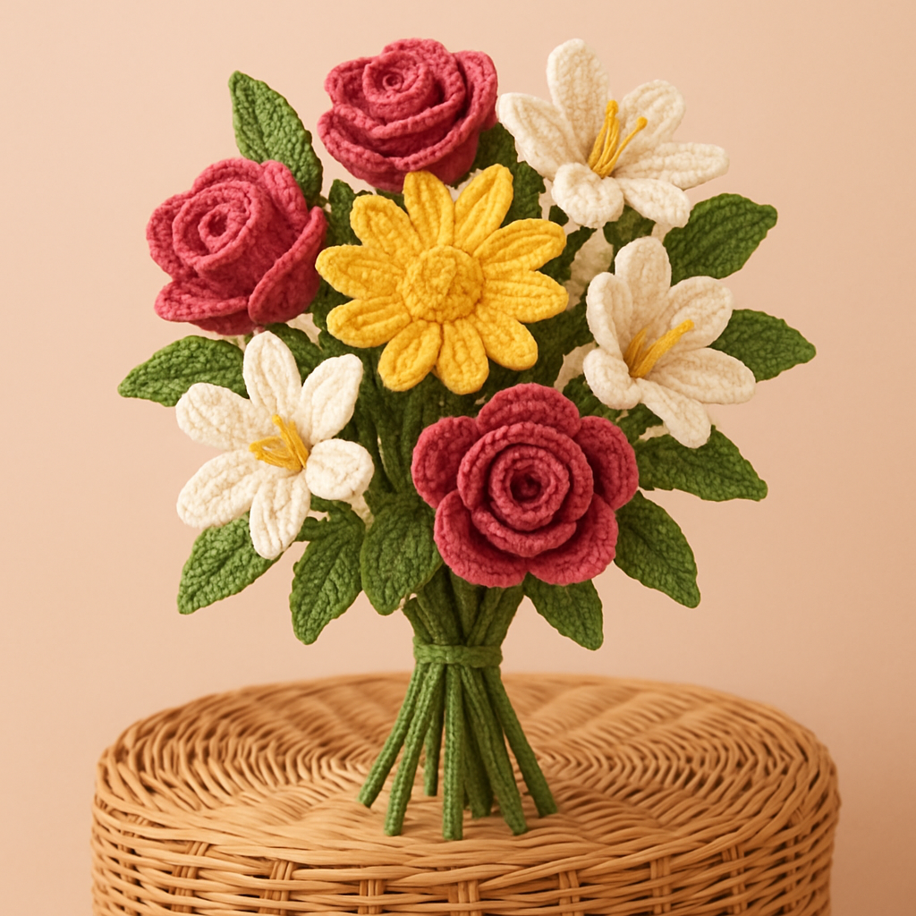 Blooming Radiance Floral Bouquet Free Pattern