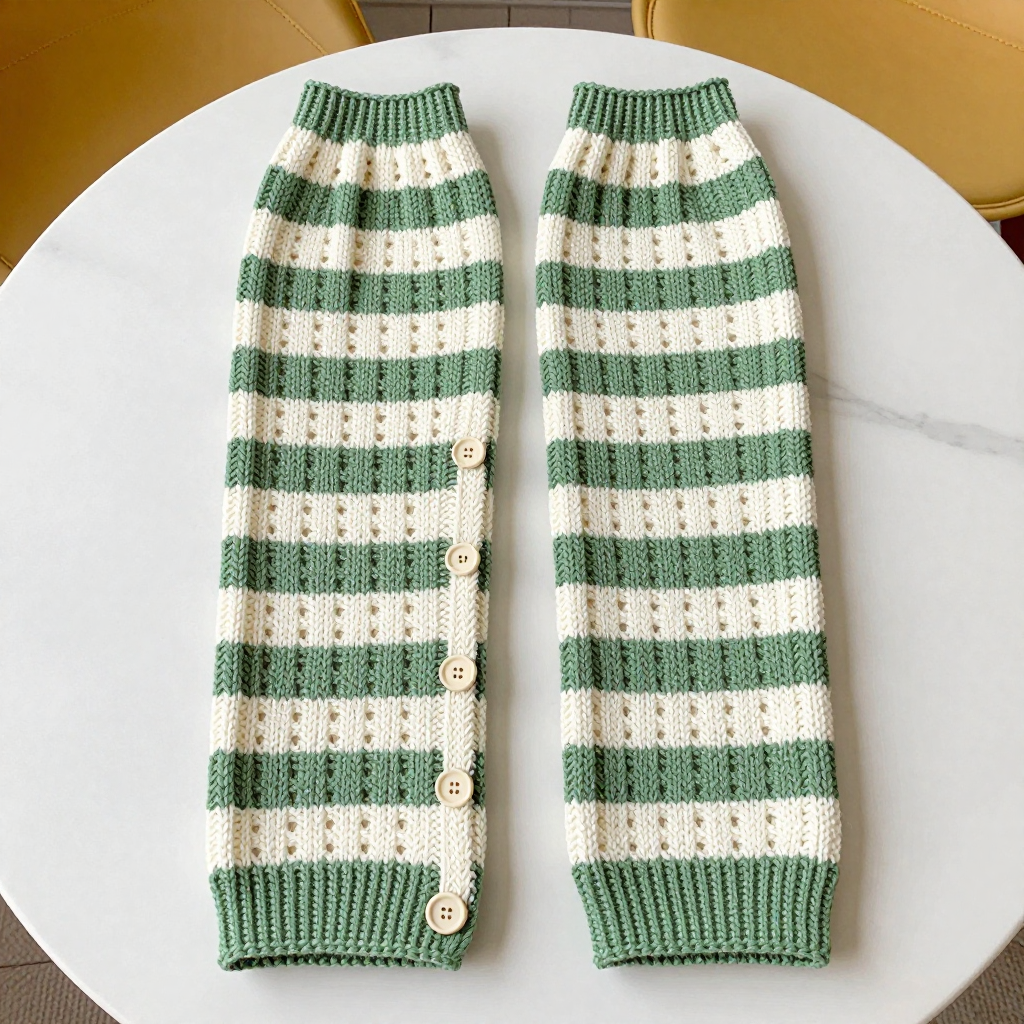 Knit Eyelet Check Leg Warmers Free Pattern