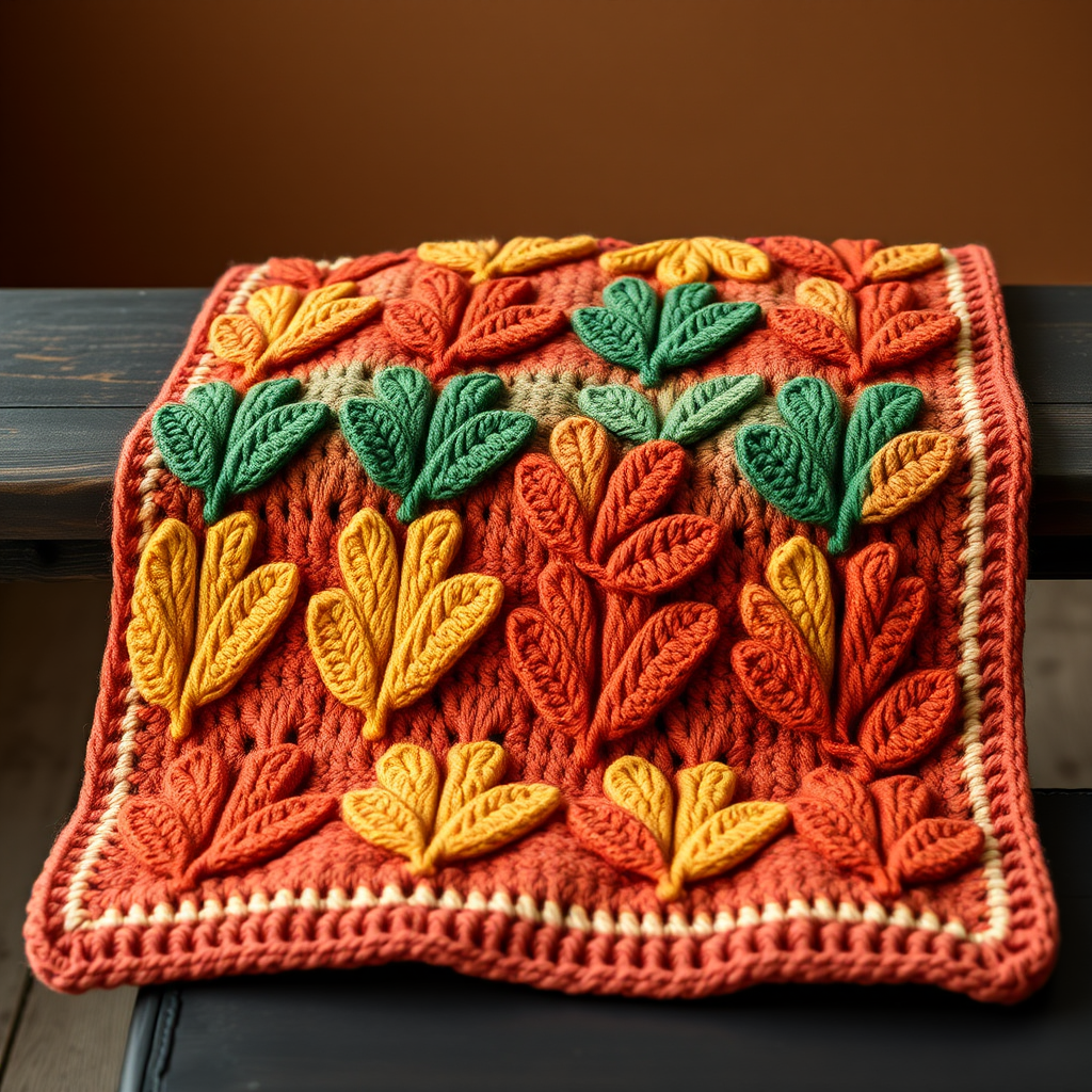 The Whispering Willow Throw: A Free Crochet Pattern for a Textured, Ombre Leaf Motif Blanket